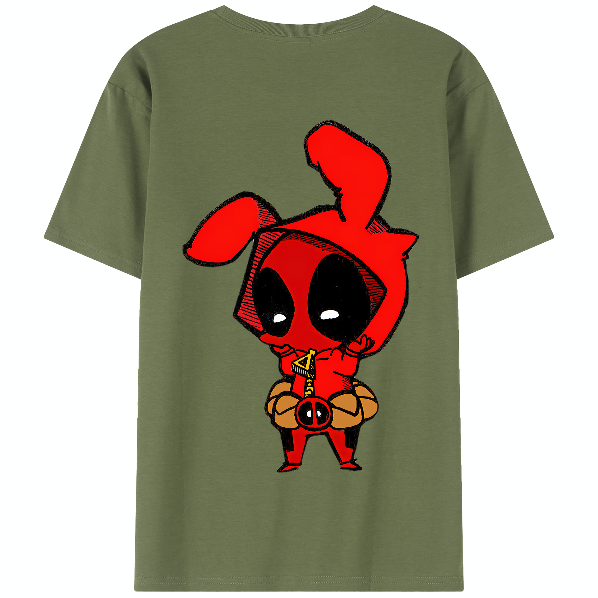 （画像用） Deadpool デッドプール 綿100％半袖Tシャツ（背面プリント）